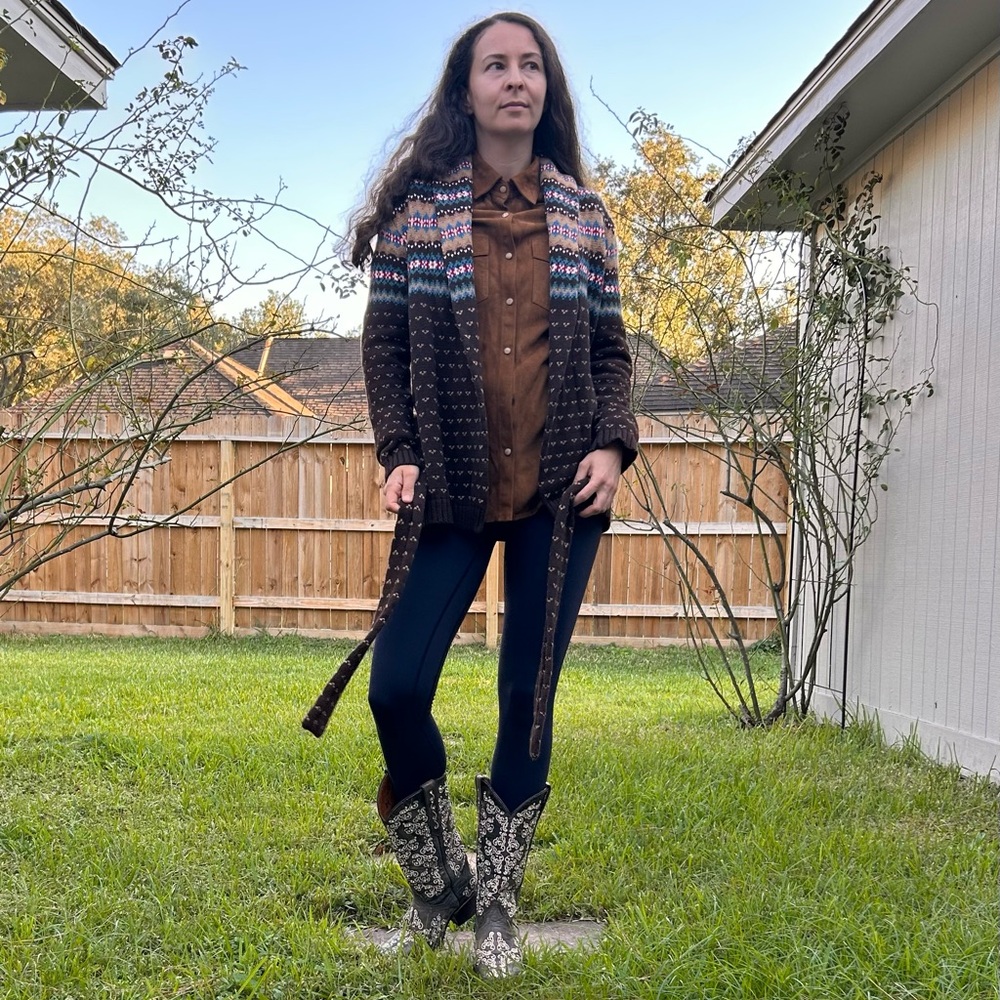 Vtg 80's Women’s Ralph Lauren Chaps Western knit cardigan